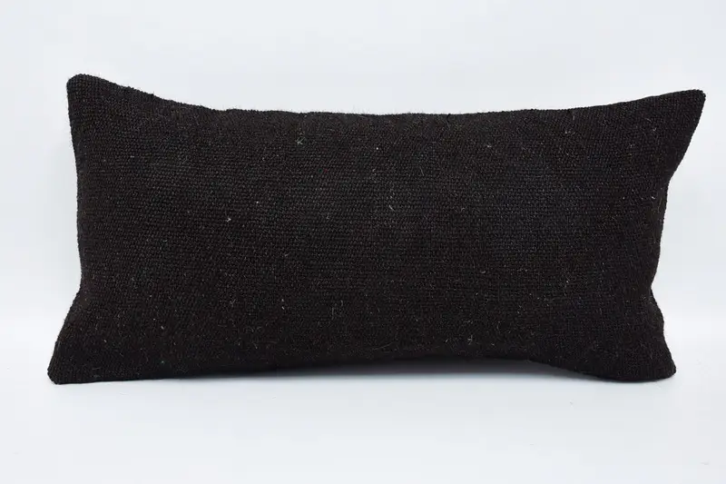 Boho Pillow, Indoor Pillow Cover, 12x24 Black Cushion Cover, Pillow for Couch, Turkish Pillow, Kilim Rug Pillow, Pattern Throw Pillow, Pillow Case - 1