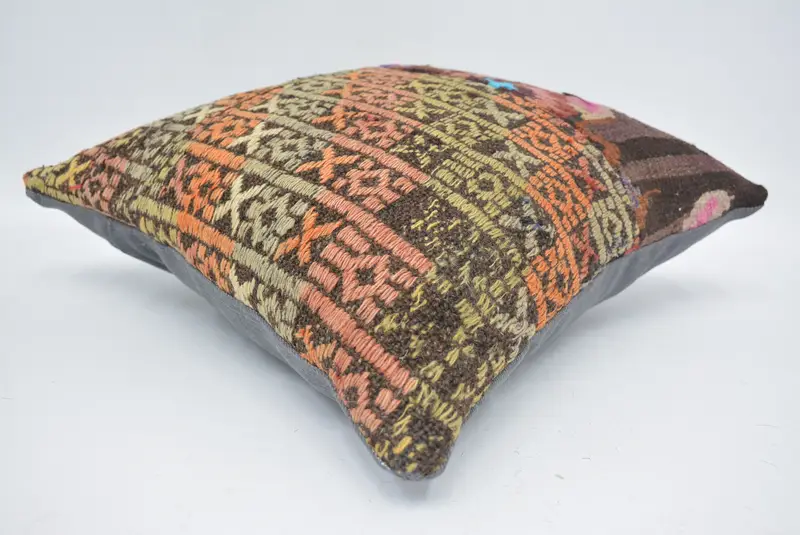 Boho Pillow, Pillow Sham, Vintage Pillow, Vintage Throw Pillow Cover, 16x16 Blue Cushion, Pillow for Couch, Handmade Throw Pillow Cover - 6
