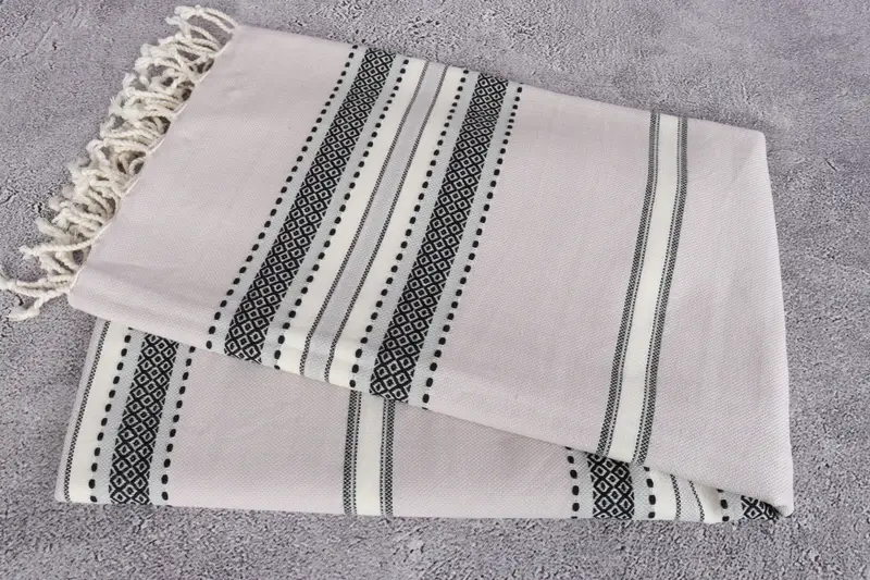 Bathroom Towel, Yoga Towel, Lightweight Turkish towel, Beach Towel Monogram, Turkish Towel USA, Guest Towel, Soft towel, 70x40 Cotton Striped Towel - 6