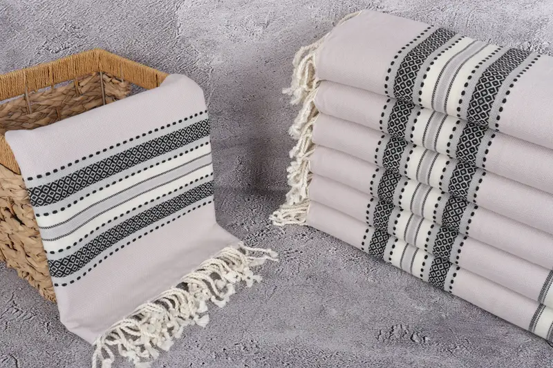 Bathroom Towel, Yoga Towel, Lightweight Turkish towel, Beach Towel Monogram, Turkish Towel USA, Guest Towel, Soft towel, 70x40 Cotton Striped Towel - 3