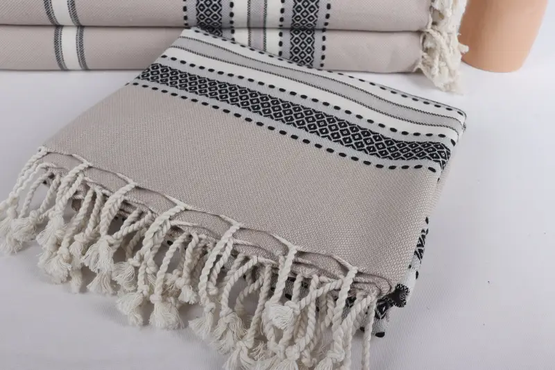 Holiday Towel, 70x40 Cotton Striped Towel, Christmas Gift, Quick-dry peshtemal, Bridal Shower Gift, Monogram Turkish Towel, Bridemaids Beach Towel - 5