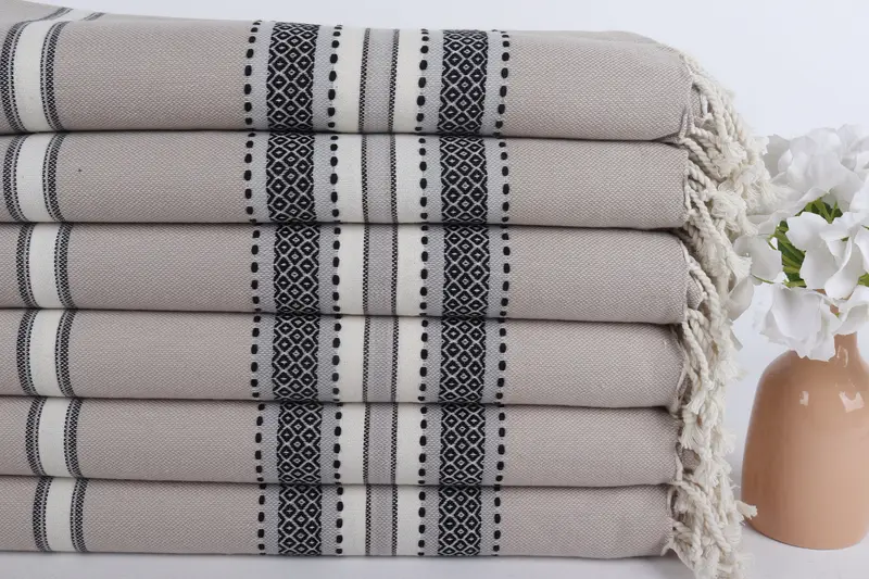 Holiday Towel, 70x40 Cotton Striped Towel, Christmas Gift, Quick-dry peshtemal, Bridal Shower Gift, Monogram Turkish Towel, Bridemaids Beach Towel - 3