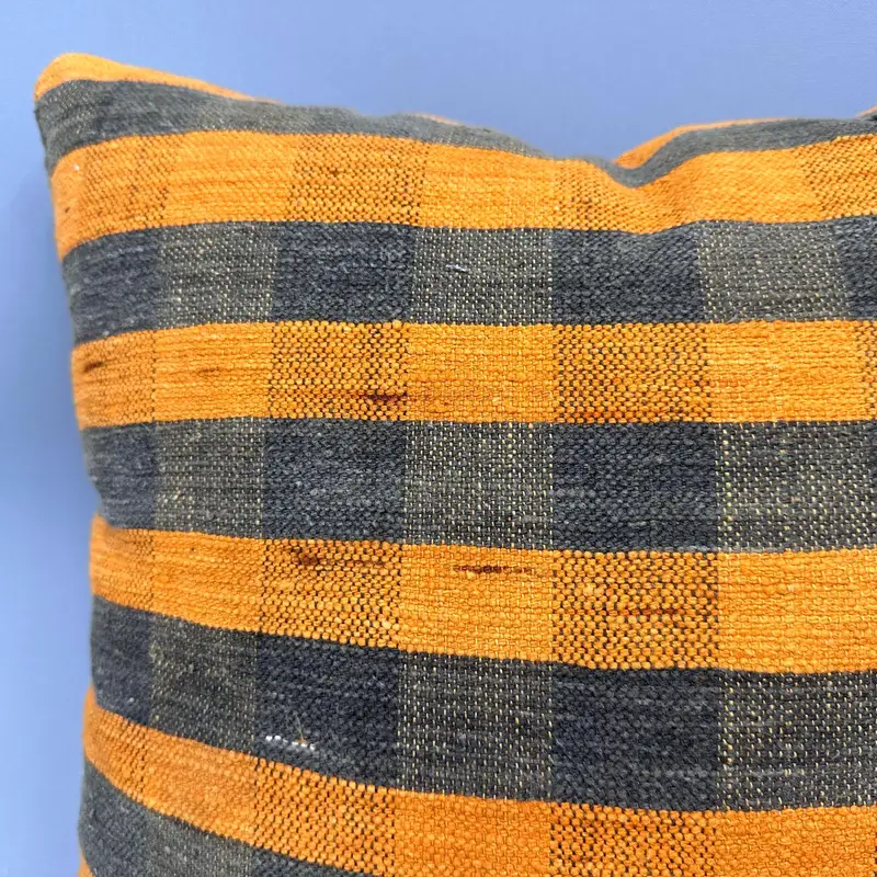 Decorative Cushion Case, Interior Designer Pillow, 18x18 Orange Cushion Case, Kilim Pillow Cover, Vintage Kilim Pillow, Pillow Sham - 5