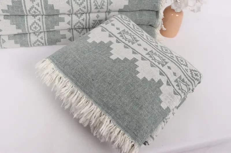 Woven Throw Blanket, Wedding Favors, Turkish Towel Beach Blanket, Bachelorette Party Favors, Halloween Blanket, 92x80 Cotton Kilim Towel, Xmas Gifts - 5
