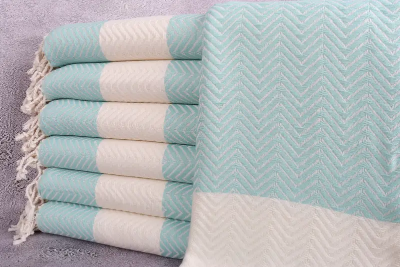 Monogrammed Beach Towel, Xmas Gifts, Personalized Wedding Gift, Summer Gift, Luxury Turkish peshtemal beach towel, 70x40 Cotton Zig zag Towel - 1