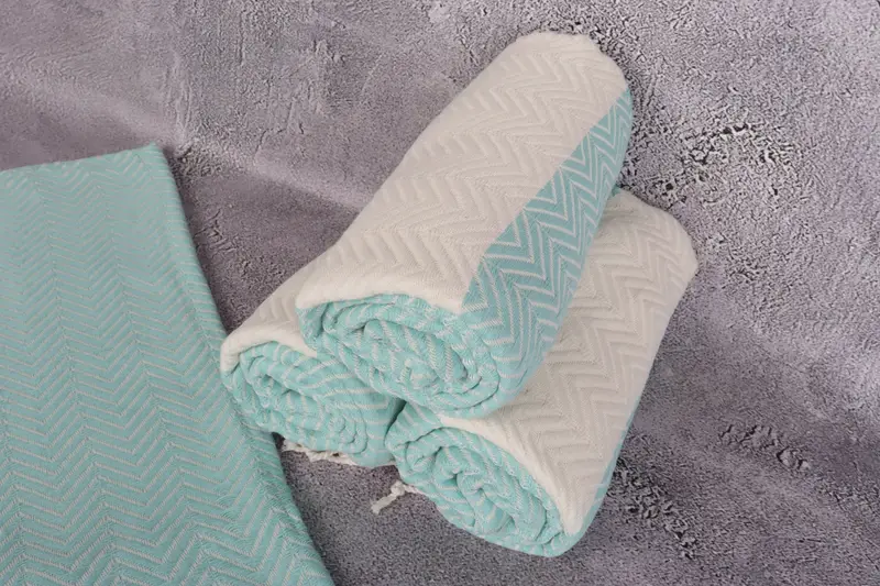 Monogrammed Beach Towel, Xmas Gifts, Personalized Wedding Gift, Summer Gift, Luxury Turkish peshtemal beach towel, 70x40 Cotton Zig zag Towel - 8