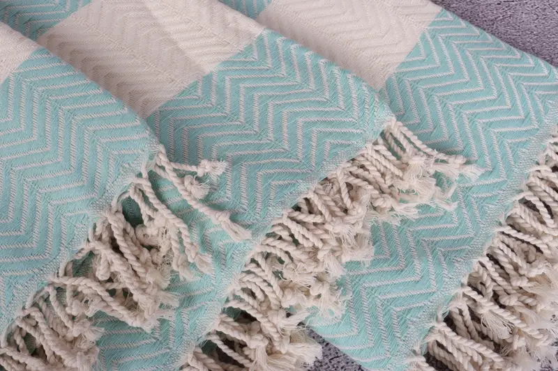Monogrammed Beach Towel, Xmas Gifts, Personalized Wedding Gift, Summer Gift, Luxury Turkish peshtemal beach towel, 70x40 Cotton Zig zag Towel - 5