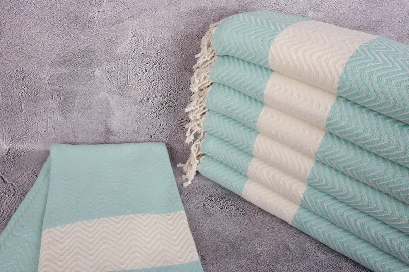 Monogrammed Beach Towel, Xmas Gifts, Personalized Wedding Gift, Summer Gift, Luxury Turkish peshtemal beach towel, 70x40 Cotton Zig zag Towel - 2