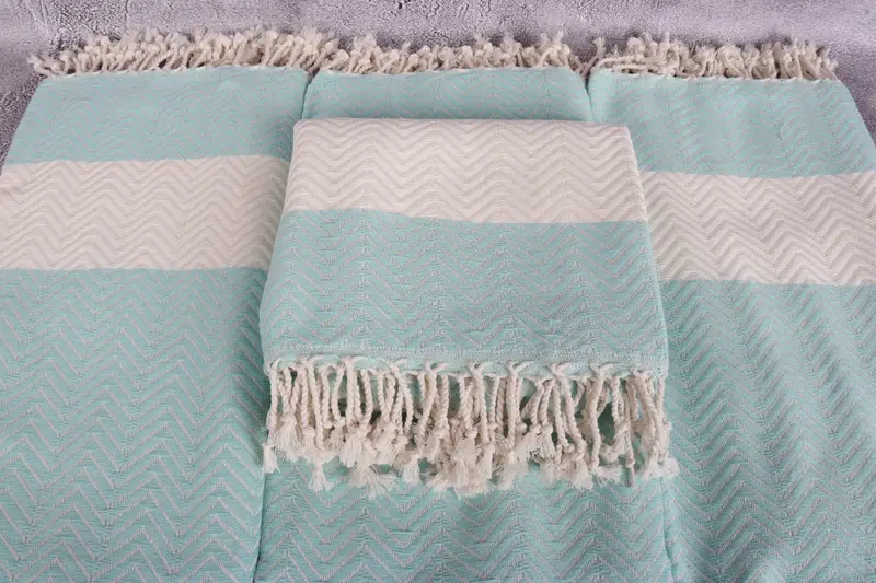 Monogrammed Beach Towel, Xmas Gifts, Personalized Wedding Gift, Summer Gift, Luxury Turkish peshtemal beach towel, 70x40 Cotton Zig zag Towel - 4