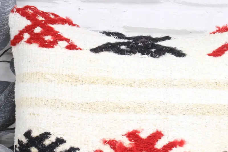 Pillow Cover, Pastel Pillow Sham, Boho Pillow Sham Cover, 18x18 White Cushion Cover, Vintage Kilim Pillow, Handmade Kilim Cushion - 2