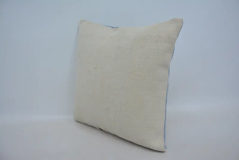 Ottoman Pillow Cover, Toss Cushion Case, 18x18 Beige Cushion, Vintage Kilim Throw Pillow, Vintage Pillow, Kilim Pillow Cover, Pillow Case - 4