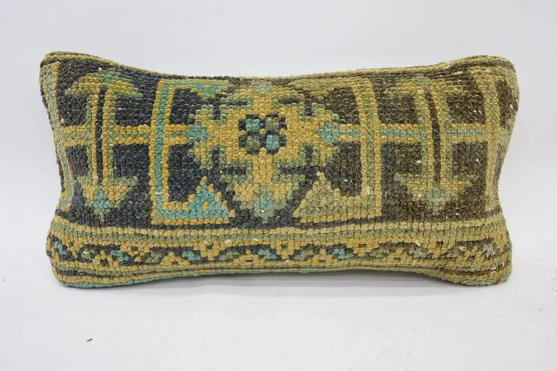 Pillow, Living Room Throw Pillow Cover, Kilim Cushion Sham, Handmade Cushion Case, Throw Kilim Pillow, 8x16 Yellow Pillow, Pillow for Couch - 4