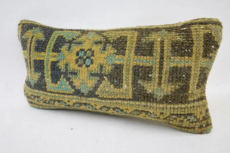 Pillow, Living Room Throw Pillow Cover, Kilim Cushion Sham, Handmade Cushion Case, Throw Kilim Pillow, 8x16 Yellow Pillow, Pillow for Couch - 3