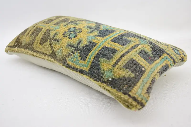 Pillow, Living Room Throw Pillow Cover, Kilim Cushion Sham, Handmade Cushion Case, Throw Kilim Pillow, 8x16 Yellow Pillow, Pillow for Couch - 6
