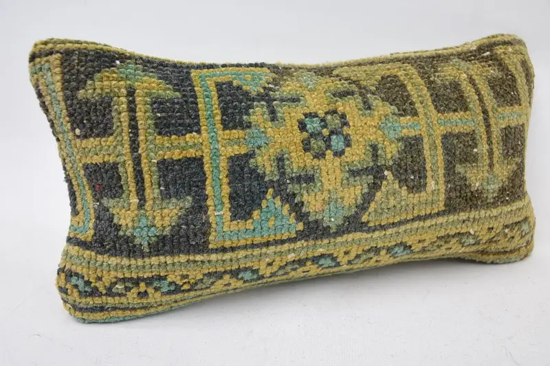 Pillow, Living Room Throw Pillow Cover, Kilim Cushion Sham, Handmade Cushion Case, Throw Kilim Pillow, 8x16 Yellow Pillow, Pillow for Couch - 2