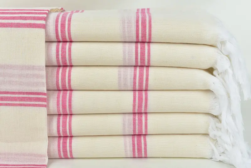 Personalized Pink Striped Bath Towel, 40x71 Inches