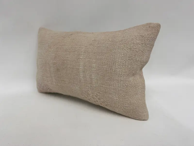Boho Pillow, Cushion Cover, Throw Kilim Pillow, 12x20 White Pillow Case, Aztec Pillow, Vintage Kilim Pillow, Boho Throw Cushion Case - 4