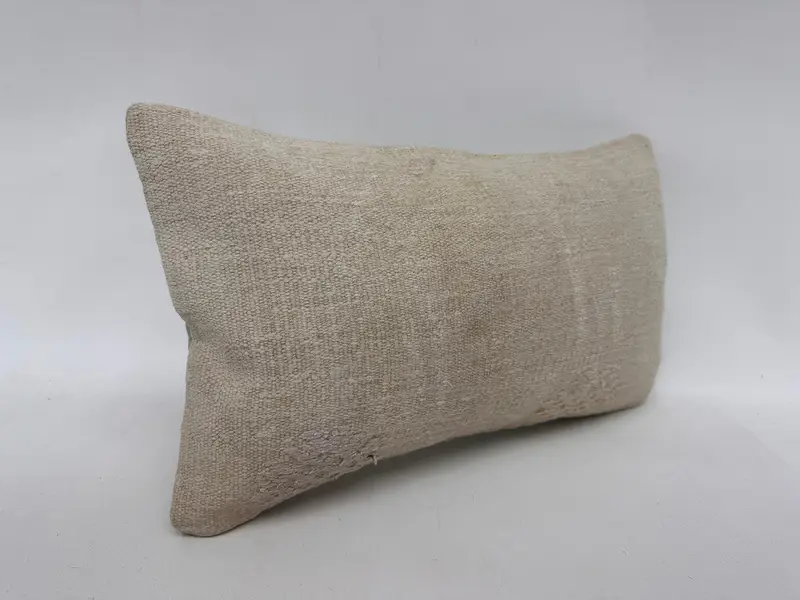 Boho Pillow, Cushion Cover, Throw Kilim Pillow, 12x20 White Pillow Case, Aztec Pillow, Vintage Kilim Pillow, Boho Throw Cushion Case - 3
