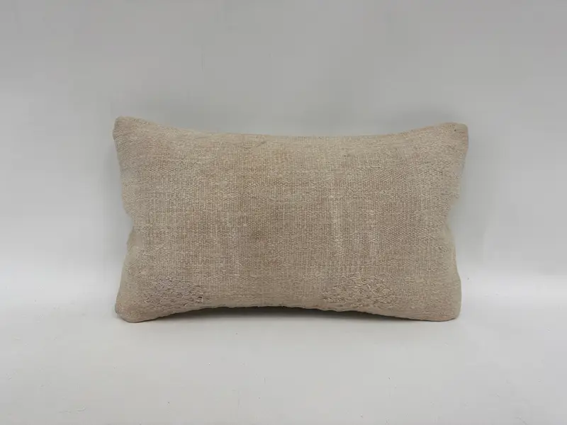 Boho Pillow, Cushion Cover, Throw Kilim Pillow, 12x20 White Pillow Case, Aztec Pillow, Vintage Kilim Pillow, Boho Throw Cushion Case - 1
