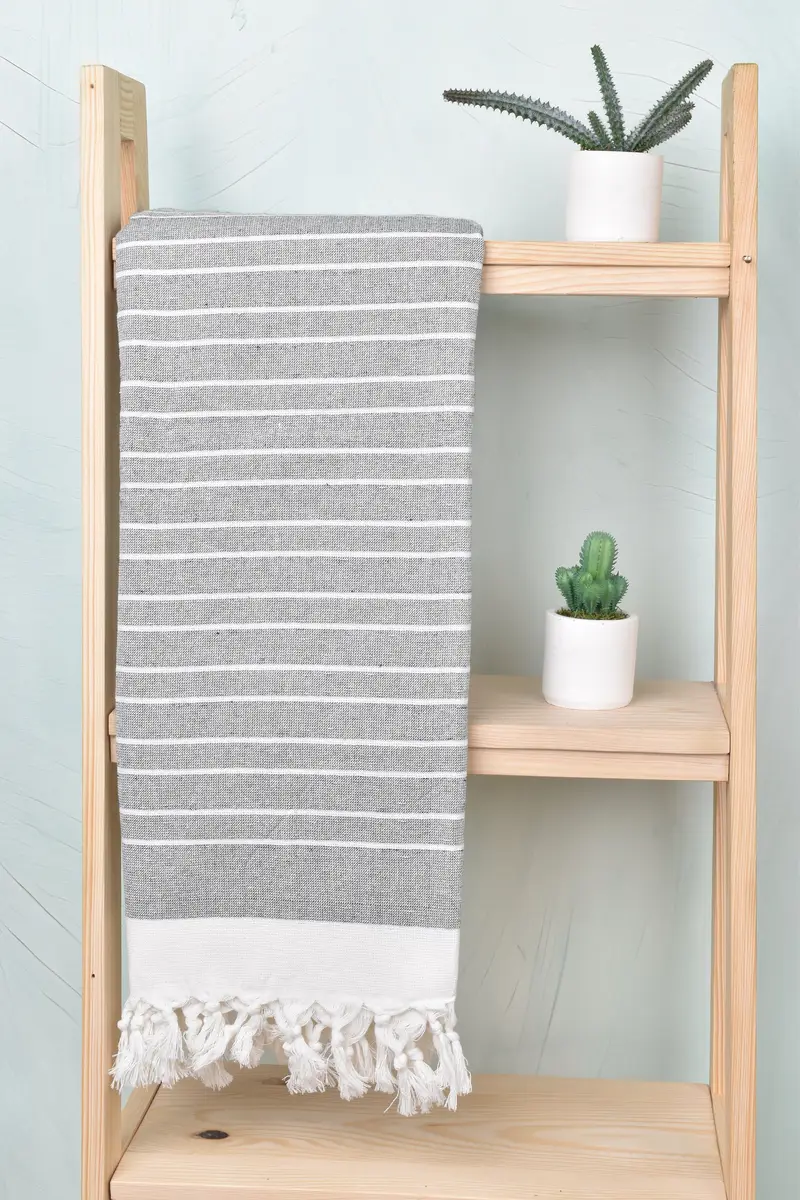 Bridal Shower Favors, Summer Gift, Lightweight towel, Traditional Turkish peshtemal for hammam, 68x40 Cotton Striped Terry Towel, Wedding Gift Ideas - 8