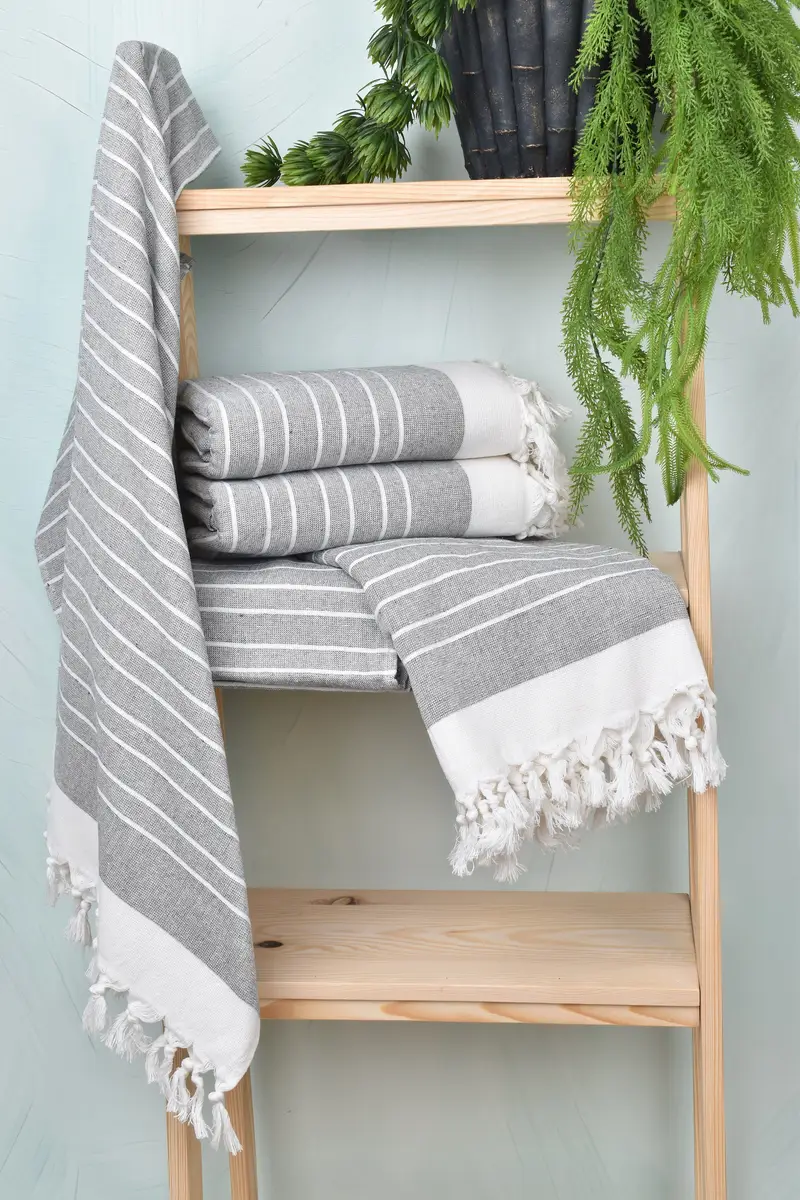Bridal Shower Favors, Summer Gift, Lightweight towel, Traditional Turkish peshtemal for hammam, 68x40 Cotton Striped Terry Towel, Wedding Gift Ideas - 6