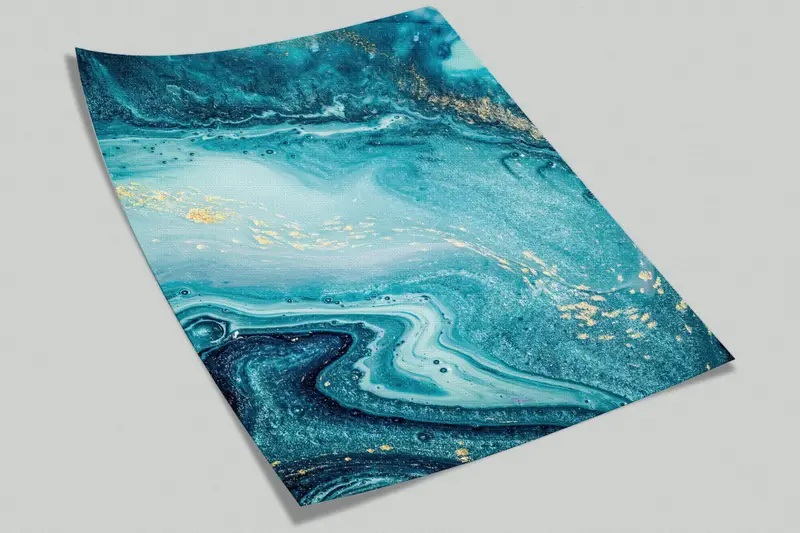 Wall Paper Peel and Stick, Marble Wall Mural, 3d Wall Paper, Modern Wall Paper, Blue Tones Marble, Modern Wall Mural, - 3