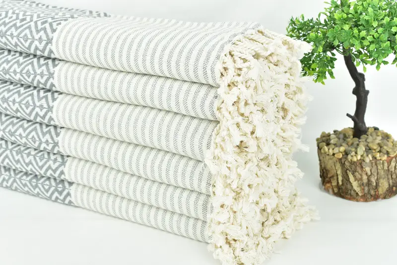 Toalla Fouta, toalla de diamante de algodón 76x38, toalla turca, regalos de soltero, toalla de playa turca con franja, peshtemal resistente a la arena, favores de dama de honor - 3