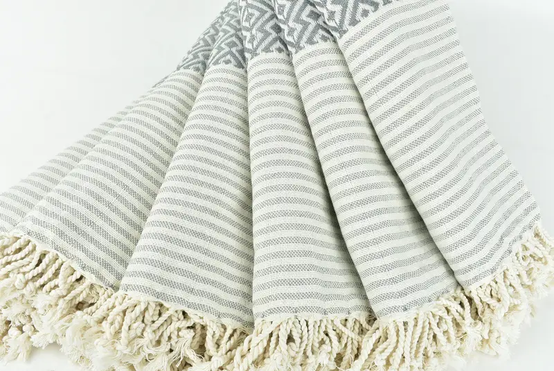 Toalla Fouta, toalla de diamante de algodón 76x38, toalla turca, regalos de soltero, toalla de playa turca con franja, peshtemal resistente a la arena, favores de dama de honor - 4