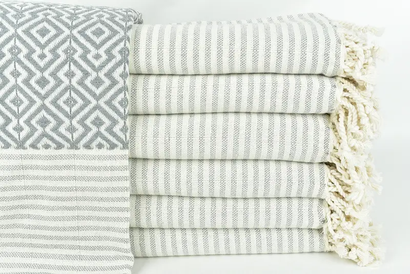 Toalla Fouta, toalla de diamante de algodón 76x38, toalla turca, regalos de soltero, toalla de playa turca con franja, peshtemal resistente a la arena, favores de dama de honor - 1