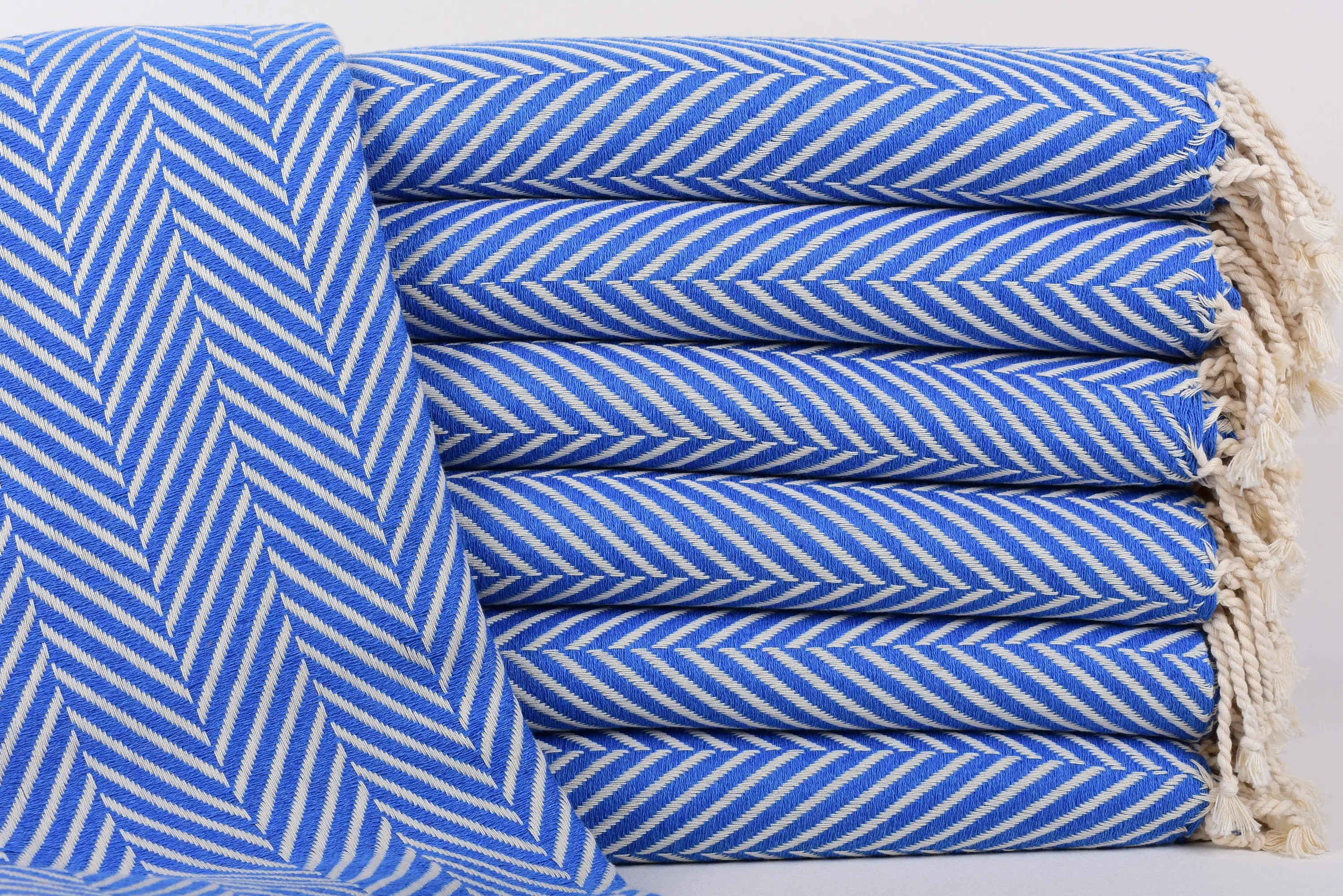 Bridesmaid Gift, Custom Sax Blue Striped Home Decor Towel, 70x40 Inches - 1