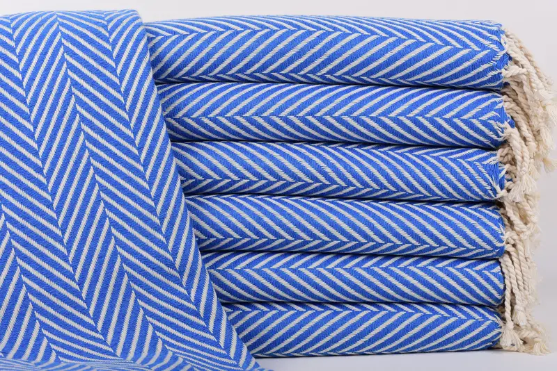 Bridesmaid Gift, Custom Sax Blue Striped Home Decor Towel, 70x40 Inches