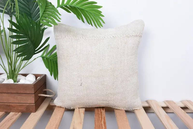 Couch Cushion Cover, Pastel Cushion Case, Throw Kilim Pillow, Pillow, Home Decor Pillow, Ethnical Kilim Rug Pillow, 16x16 White Pillow Case - 1
