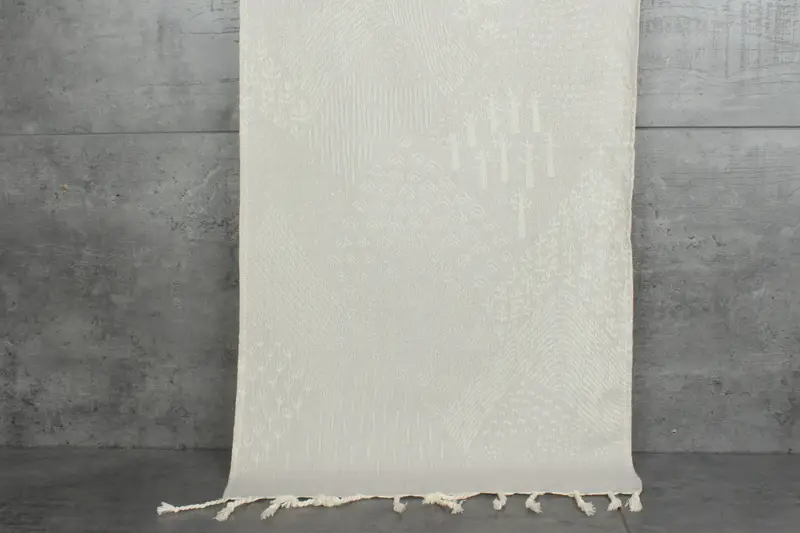 Turkish Tea Towel Monogram Kitchen Towel Light Gray Cotton 18x36 Inches