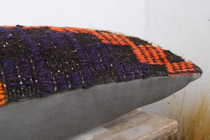 Interior Designer Pillow, Meditation Cushion Cover, 12x36 Orange Pillow Sham, Pillow Case, Kilim Pillow Cover, Pillow for Sofa - 6