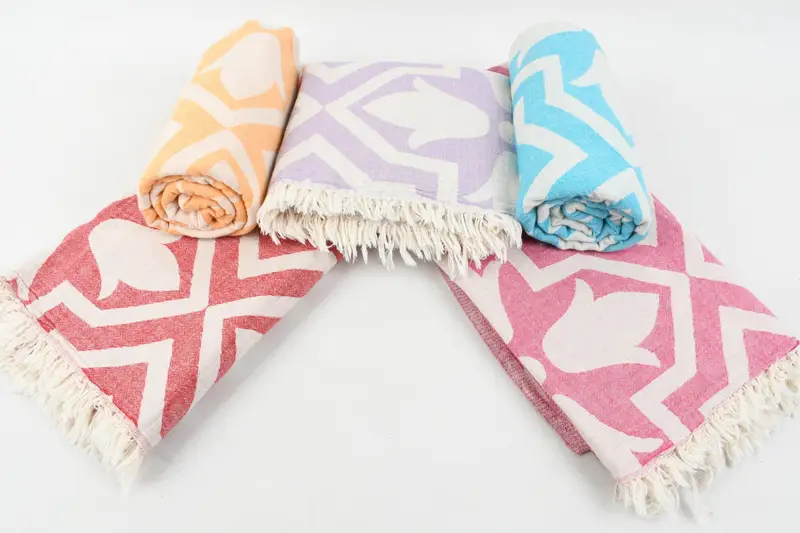 Beach Towel Monogram, Bachelorette Towel, 68x36 Cotton Tulip Patterned Towel, Gift For Best Friend, Soft towel, Absorbent towel, Turkish Towel USA - 5