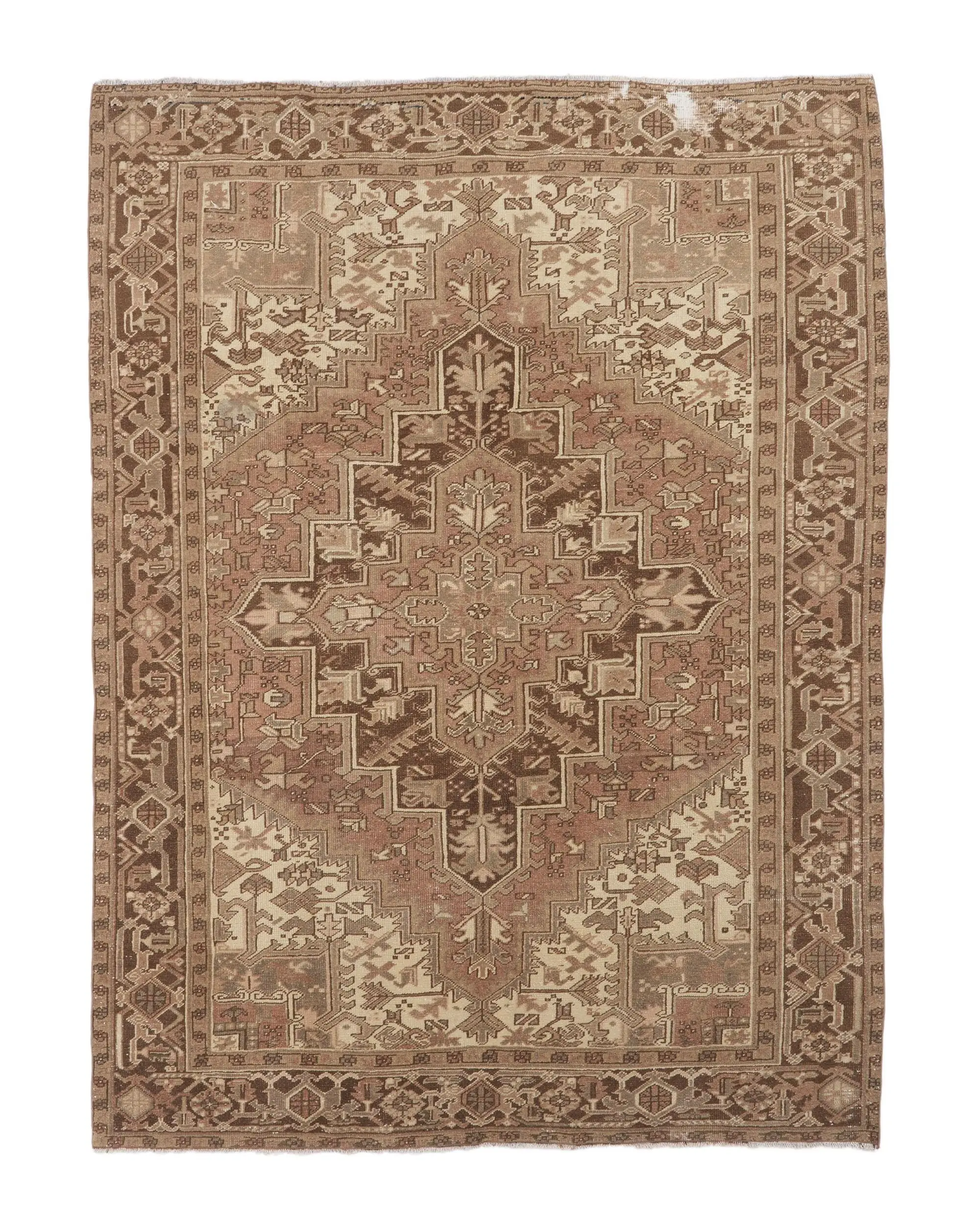 Türk Büyük Halı 6.4x8.8 ft, Kahverengi Bej Kamuflaj Halı Yün - 1