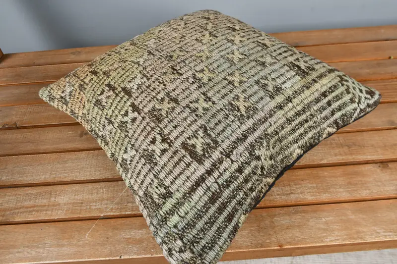 Interior Designer Pillow, Morroccon Kilim Cushion Pillow Cover, 16x16 Beige Pillow Sham, Antique Pillows, Pillow Case, Turkish Pillow - 2