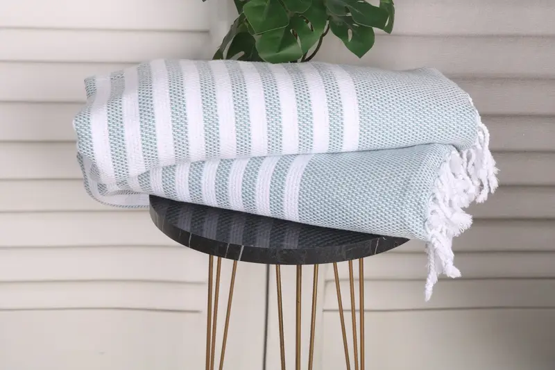 Summer Towel, 44x24 Cotton Striped Towel, Best Friend Wedding Gift, Kitchen Towel, Home Gift, Monogrammed Hand Towel, Personalized Kitchen Towel - 3