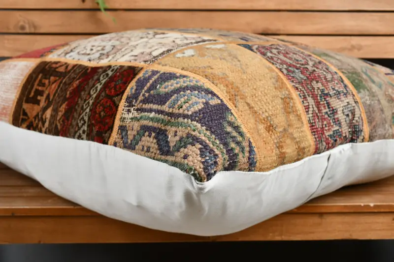 Handmade Rug Seat Cushion, 32x32 Orange Cushion Cover, Tribal Pillow Sham, Cushion, Gift Pillow, Kilim Pillow Cover, Handmade Kilim Cushion - 3