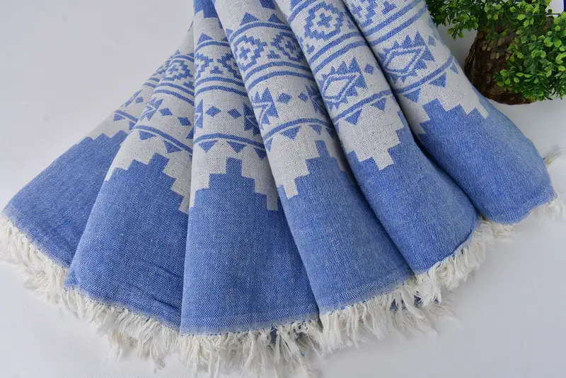 Absorbent Turkish towel, Bridal Shower Favors, Bachelorette Party Gifts, Housewarming Gift, 70x36 Linen Aztec Towel, Yoga Towel, Bridal Shower Favor - 4