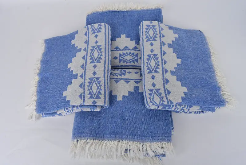 Absorbent Turkish towel, Bridal Shower Favors, Bachelorette Party Gifts, Housewarming Gift, 70x36 Linen Aztec Towel, Yoga Towel, Bridal Shower Favor - 6