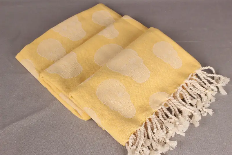 68x36 Cotton Skull Patterned Towel, Grandma Gift, Turkish hand towel, Organic Towel, Handwoven Turkish bath towel, Turkish Towel Beach, Summer Gift - 8