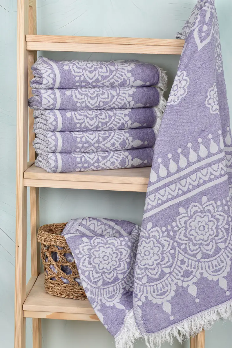 Bridal Shower Favors, Hammam towel, 74x36 Cotton Floral Patterned Towel, Organic Turkish towel, Towel With Name, Travel Towel, Embroidery Towels - 3