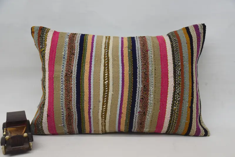 Beige 40x60 cm türkischer Kissenbezug, gestreifter Sunroom Antik-Kissenbezug - 1