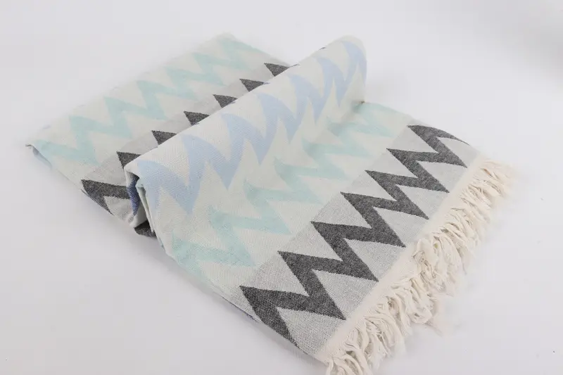Organic Beach Towel, Best Beach Towel, Beach Towel Gift, Gift Towel, 70x40 Cotton Zigzag Design Towel, Sand-free towel, Girls Weekend Getaways Ideas - 7