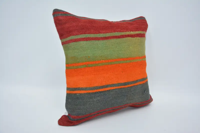 16x16 Green Cushion, Retro Pillow Cover, Accent Throw Pillow Sham, Cushion Case, Vintage Kilim Pillow, Interior Designer Pillow, Turkish Pillow - 3