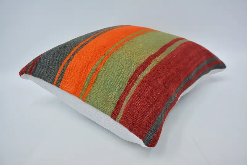 16x16 Green Cushion, Retro Pillow Cover, Accent Throw Pillow Sham, Cushion Case, Vintage Kilim Pillow, Interior Designer Pillow, Turkish Pillow - 6