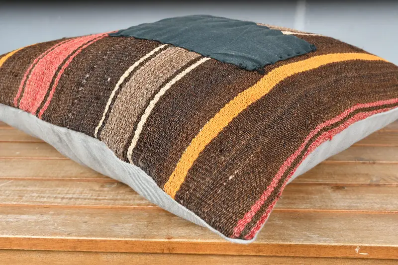 Tribal Cushion Cover, Pillow Cover, 18x18 Red Cushion Cover, Shabby Chic Cushion Case, Boho Pillow, Gift Pillow, Kilim Pillow - 3