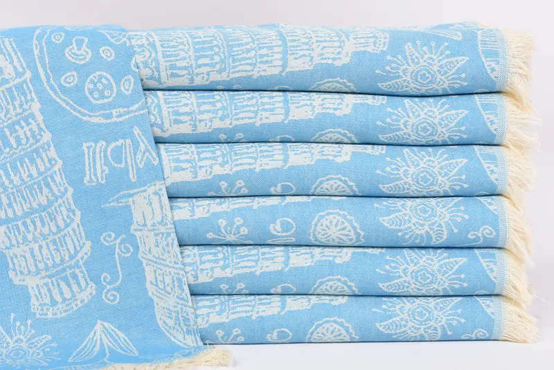 Embroidery Towel, 28x20 Cotton Italian Symbols Design Towel, Personalized Hand Towel, Bridesmaid Proposal Gift, Turkish Tea Towel, Small Bath Towels - 2