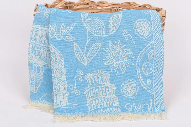 Embroidery Towel, 28x20 Cotton Italian Symbols Design Towel, Personalized Hand Towel, Bridesmaid Proposal Gift, Turkish Tea Towel, Small Bath Towels - 6